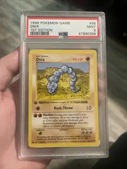 1999 Pokemon Base Set 1st Edition #56/102 ONIX PSA 9 MINT (shadowless) - Image 1