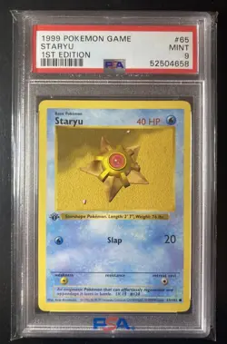 1999 Pokemon 1st Edition Staryu #65/102 PSA 9 - Image 1