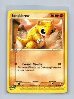 Sandshrew 75/100 Common Sandstorm Pokemon Lightly Played - Image 1