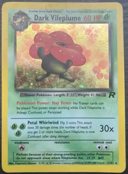 Dark Vileplume 30/82 Pokemon TCG WOTC Team Rocket Holo Moderate Play MP - Image 1