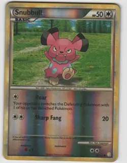 Snubbull Common HeartGold & SoulSilver 82/123 Reverse Holo Near Mint Pokemon - Image 1