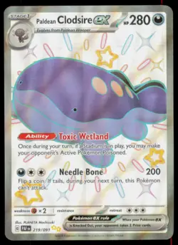 Paldean Clodsire ex 219/091 Shiny Ultra Rare Paldean Fates Pokemon Holo NM - Image 1