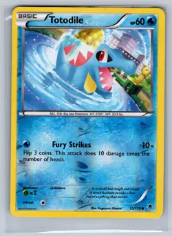 Totodile 15/119 Common Phantom Forces Pokemon Reverse Holo Near Mint - Image 1
