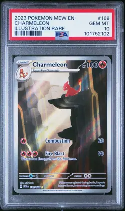 PSA 10 GEM MINT Pokemon 2023 Charmeleon 169/165 151 Illustration Rare Holo Card - Image 1