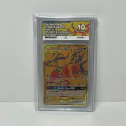 Pokemon TCG Sun & Moon Gold Reshiram & Charizard GX SM247 Promo - ACE 10 GEM - Image 1