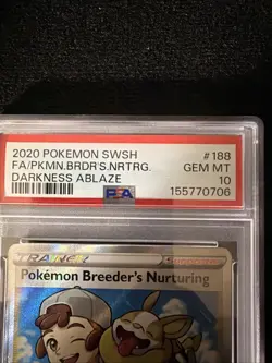 PSA 10 Pokemon Breeder's Nurturing #188 Darkness Ablaze 188/189 Full Art 2020 - Image 3