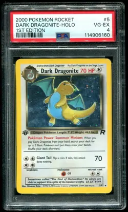 PSA 4 Dark Dragonite 1st Edition Holo Rare Team Rocket 2000 Pokemon Card #5 - Image 1