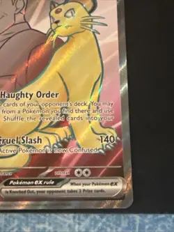 Pokemon TCG Destined Rivals Team Rocket's Persian Ex 219/182 Ultra Rare Full Art - Image 3