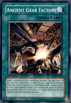 Ancient Gear Factory SOI-EN039 Common Shadow of Infinity Yu-Gi-Oh 1st Edition NM - Image 1
