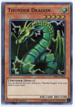 Yugioh - Thunder Dragon HISU-EN046 1st Edition - Super Rare - Image 1