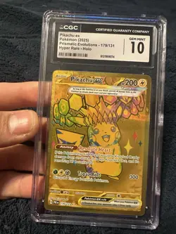 2025 POKEMON PRISMATIC EVOLUTIONS PIKACHU ex Hyper Rare Holo- 179/131 CGC 10 - Image 1