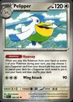 PELIPPER 159/193 Pokemon Card Paldea Evolved Near Mint - Image 1