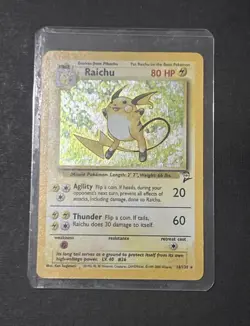 1990s Vintage Pokemon Card Raichu Holo Rare - Image 1