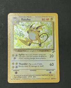 1990s Vintage Pokemon Card Raichu Holo Rare - Image 2