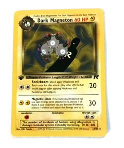 Team Rocket First Edition Dark Magneton Vintage Pokemon Card NH NM Condition - Image 3