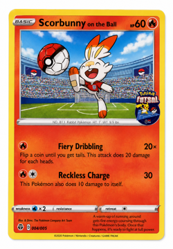 Pokemon Scorbunny on the Ball Futsal 004/005 Promo sealed in packet World Cup - Image 1