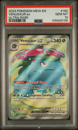 2023 Pokemon Mew En-151 #182 Venusaur Ex Ultra Rare PSA 10 - Image 1