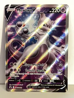 Pokemon TCG Mewtwo V SWSH229 Sword & Shield Promo Full Art Holo English 220 HP - Image 1