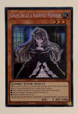 Yugioh Ghost Belle & Haunted Mansion RA01-EN011 Secret Rare 1st Edition NM - Image 1