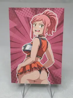 Mei Hatsume Goddess My Hero Academia Cheerleader Sexy Textured Art Doujin Card - Image 1