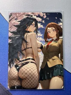 Midnight & Ochaco My Hero Academia ACG Goddess Doujin Waifu Anime Custom Card - Image 1
