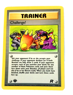 Team Rocket First Edition Challenge Vintage Trainer Pokemon Card NM Condition - Image 3