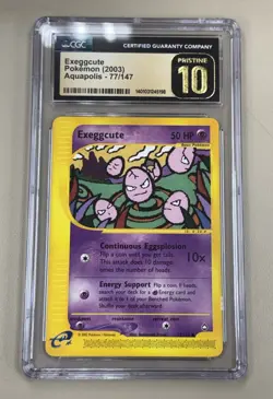 2003 Pokemon Exeggcute 077/147 Aquapolis Regular CGC Pristine 10 - Image 1