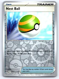 Nest Ball 084/091 Uncommon Paldean Fates Pokemon Reverse Holo Near Mint - Image 1