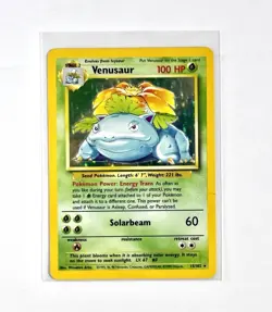 Venusaur 15/102 Base Set Holo (dmg, small crease but otherwise clean) - Image 1
