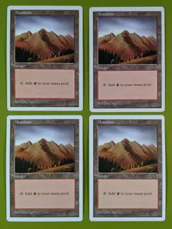 Mountain (444) x4 Fifth Edition 5th 4x Magic the Gathering MTG White Border - Image 1