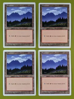 Mountain (445) x4 Fifth Edition 5th 4x Magic the Gathering MTG White Border - Image 1