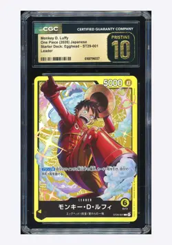 One Piece CGC 10 PRISTINE Monkey D. Luffy L 2026 ST29-001 Starter Deck Japanese - Image 1