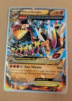 2015 POKEMON WORLD CHAMPIONSHIPS PRIMAL GROUDON EX 86/160 USED CARD - Image 1