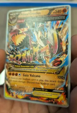 2015 POKEMON WORLD CHAMPIONSHIPS PRIMAL GROUDON EX 86/160 USED CARD - Image 3