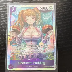 Bandai Charlotte Pudding PRB02-010 SR Foil EN Full Art One Piece Card Game - Image 1