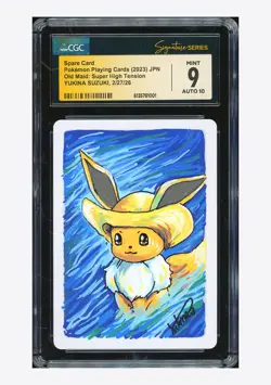Pokemon CGC 9 AUTO 10 Spare Card Eevee Yukina Suzuki 2023 Old Maid Japanese - Image 1