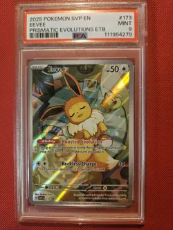 PSA 9 2025 Pokemon Prismatic Evolutions ETB EEVEE 173 Black Star Promo PSA 9 - Image 1