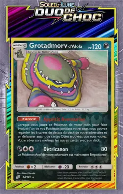 Grotadmorv D'Alola Reverse-SL09:Duo De Choc-84/181-Carte Pokemon Francaise - Image 1