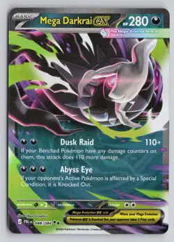MEGA DARKRAI EX 048/084 DOUBLE RARE PITCH BLACK POKEMON HOLO NM - Image 1