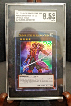2012 Yu Gi Oh! Shadow of the Six Samurai-Shien Ultra Rare 1st Ed. SGC 8.5 NM MT+ - Image 1