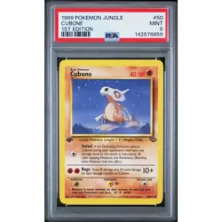 PSA 9 MINT Cubone 1st Edition 50/64 Pokemon 1999 Jungle Common Graded Card - Image 1