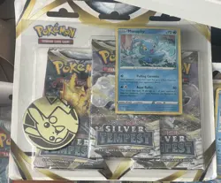 Pokemon TCG Silver Tempest 3 Booster Packs, Manaphy Promo Pikachu Coin - Image 1