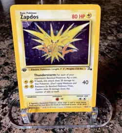 Zapdos 15/62 Fossil 1st Edition Holo Rare Pokemon TCG Card English 1999 WOTC - Image 1