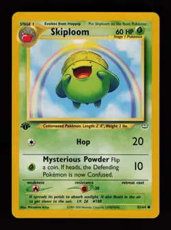 Skiploom 52/64 1st Edition Common Neo Revelation Pokemon Cards - Image 1