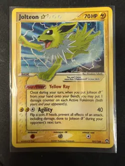 POKEMON JOLTEON 2007 GOLD STAR EX POWER KEEPERS HOLO FOIL 101/108 CARD - Image 1