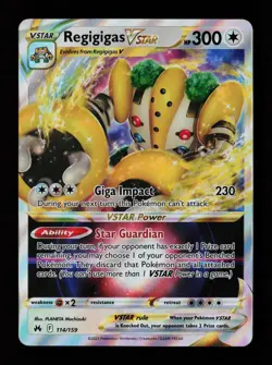 Regigigas VSTAR 114/159 Holo VSTAR Rare Crown Zenith Pokemon Cards - Image 1
