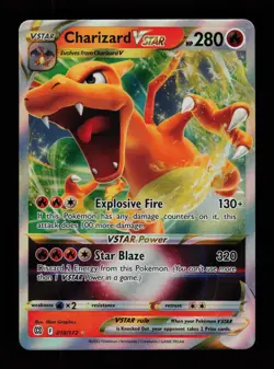 Charizard VSTAR 018/172 Holo VSTAR Rare Brilliant Stars Pokemon Cards - Image 1