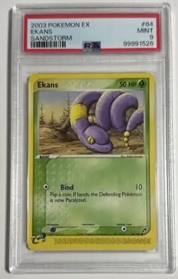 2003 Pokemon EX Sandstorm #64/100 Ekans PSA 9 - Image 1