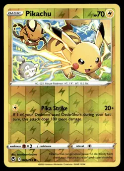 Pikachu SWSH12: Silver Tempest Reverse Holo 049/195 Pokemon TCG - Image 1