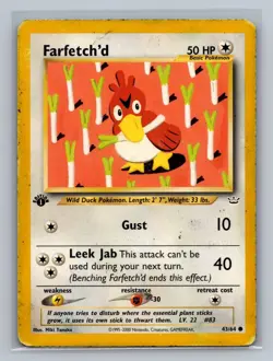 Farfetch'd 43/64 Common Neo Revelation Pokemon 1st Edition Damaged - Image 1